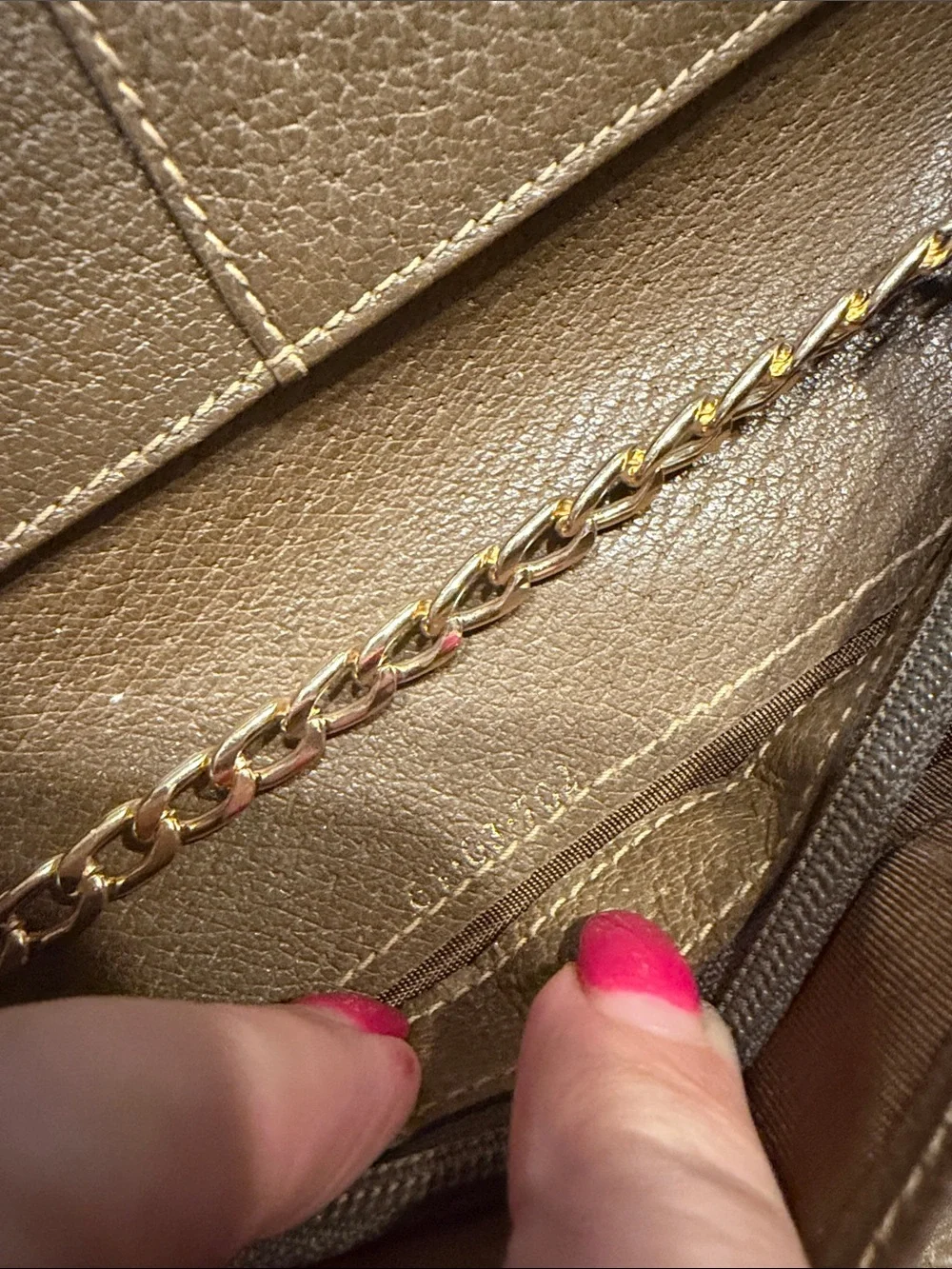 Vintage Gucci GG Monogram Canvas Chain Wallet Clutch Made in Italy